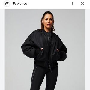 Fabletics Iconic Black Bomber Jacket- Brand New- Never Used